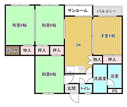 繁久寺ハイツ 4DKの間取図画像