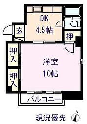 ルーエ霞町 1Kの間取図画像