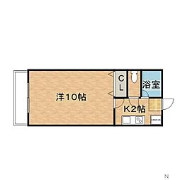 ハイツチェリーヒル 1Kの間取図画像