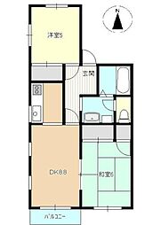 レジア和 2DKの間取図画像