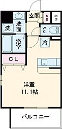 ChelseaManor新屋敷 ワンルームの間取図画像