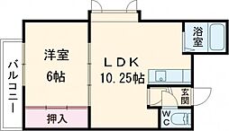 レジデンスショウワ 1DKの間取図画像