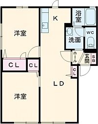 グリーンゲイト1 2LDKの間取図画像