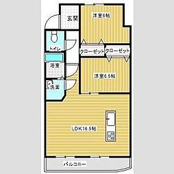リアン 2LDKの間取図画像