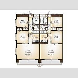 アマンヴィラス宮千代 2LDKの間取図画像