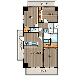 アヴァンセ陣原駅前 3LDKの間取図画像