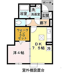 ローズコート明石 1DKの間取図画像