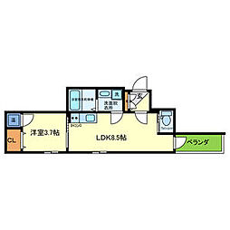 FaseciaDamia 1LDKの間取図画像