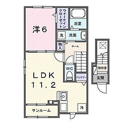 アンフィニ アムールI 1LDKの間取図画像