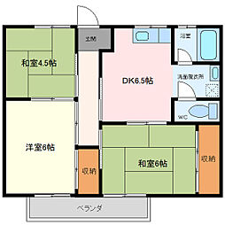 コーポ浦島2 3DKの間取図画像