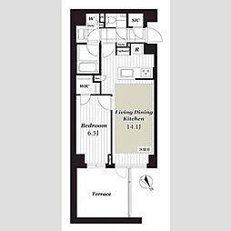 オープンレジデンシア表参道神宮前THEHOUSE 1LDKの間取図画像