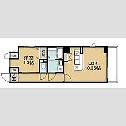 EXIAYANAGIMARU 1LDKの間取図画像