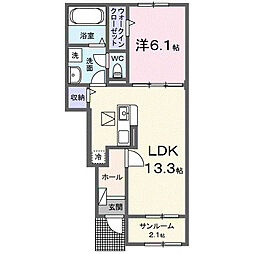 グラン・ジュテVII 1LDKの間取図画像