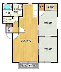 翌檜 2LDKの間取図画像