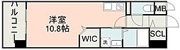 ノールエスト ワンルームの間取図画像