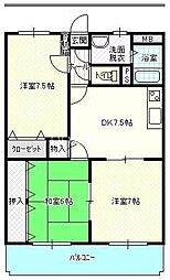 優愛マンション 3DKの間取図画像