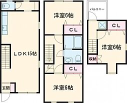 タウンハウス 3LDKの間取図画像