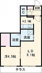 レジーナ豊里 1LDKの間取図画像