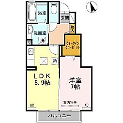 リーフガーデン小佐世保 1LDKの間取図画像