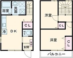 Young Frau(ユングフラウ) 2DKの間取図画像
