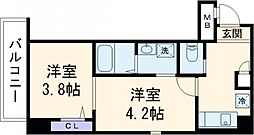 エヌエムスワサントディス 2Kの間取図画像