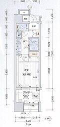 プレサンス栄メディパーク 1Kの間取図画像