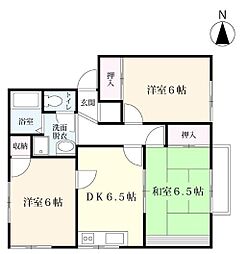 ハビティション若宮B 3DKの間取図画像