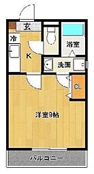 リブレア久留米駅前B 1Kの間取図画像