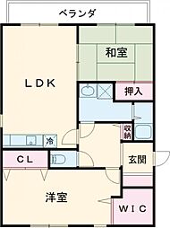 メゾンクレール西町 2LDKの間取図画像