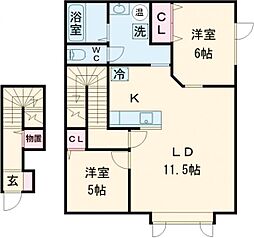 シルフィ 2LDKの間取図画像