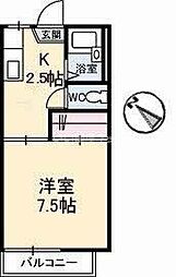 田園ハイツ 1Kの間取図画像