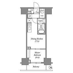 ACP Residence 浅草 1DKの間取図画像