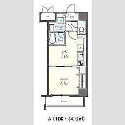コンセール葵 1DKの間取図画像