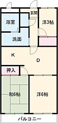 総業水戸第二ハイム 3DKの間取図画像