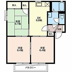 ロイヤルタウンA 3DKの間取図画像