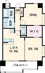 ヒルクレスト片野グランデI 2LDKの間取図画像