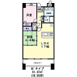 オーパス・ワン 2LDKの間取図画像