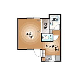 イーストグリーンハイツ1 ワンルームの間取図画像