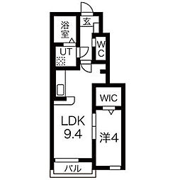 アドヴァンス3 1LDKの間取図画像