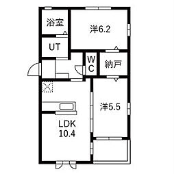 リバティーヒルズA 2LDKの間取図画像