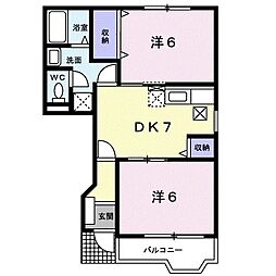 ポライトリー希B 2DKの間取図画像