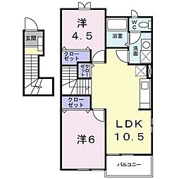 コンフォートA 2LDKの間取図画像