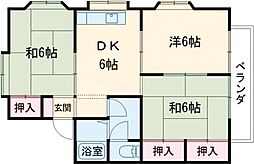 ガーデンハウスA 3DKの間取図画像