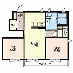 ジュネス 2LDKの間取図画像