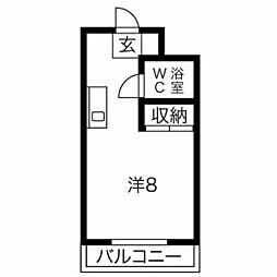 ステーブルボー 1Kの間取図画像
