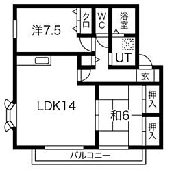 ガーデンスクエア伊丹C棟 2LDKの間取図画像