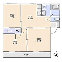 ステイシアヴィラージュJ 3DKの間取図画像