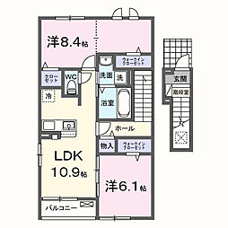 ソレイユ馬場山緑 2LDKの間取図画像