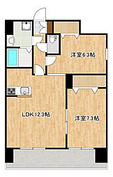 クロノス40新町3 2LDKの間取図画像