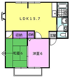ハイツマイ 2LDKの間取図画像